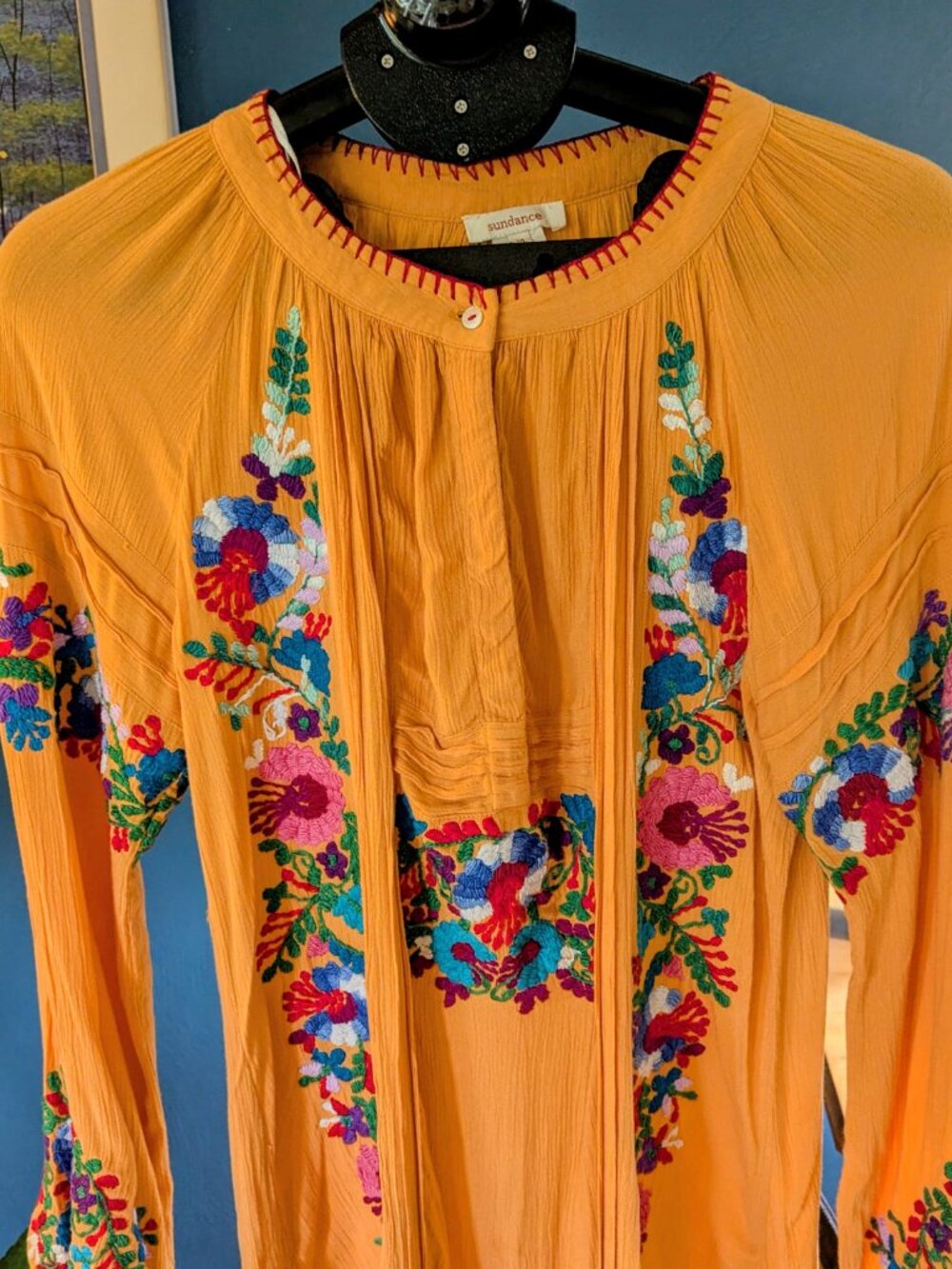 Sundance Floral Embroidered Boho Blouse size M - Picture 5 of 16